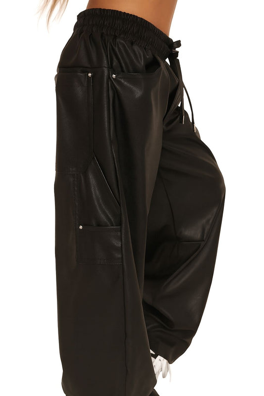 מכנס דמוי עור בגזרת בלון - Anne Kids Fashion