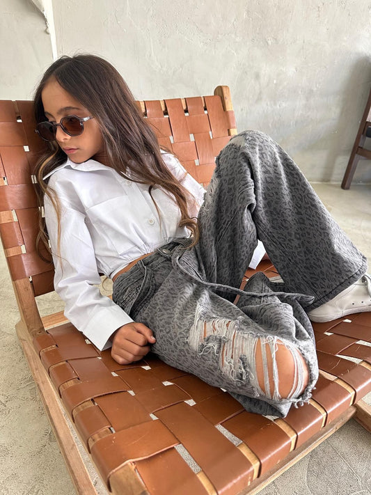 ג׳ינס טקסטורה מנומר - Anne Kids Fashion