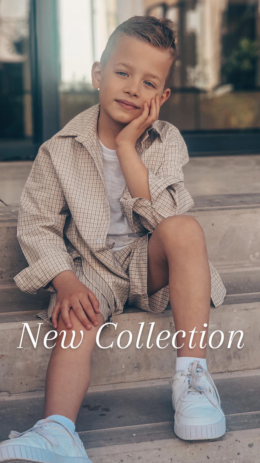 סט טריו בנים צבע חום