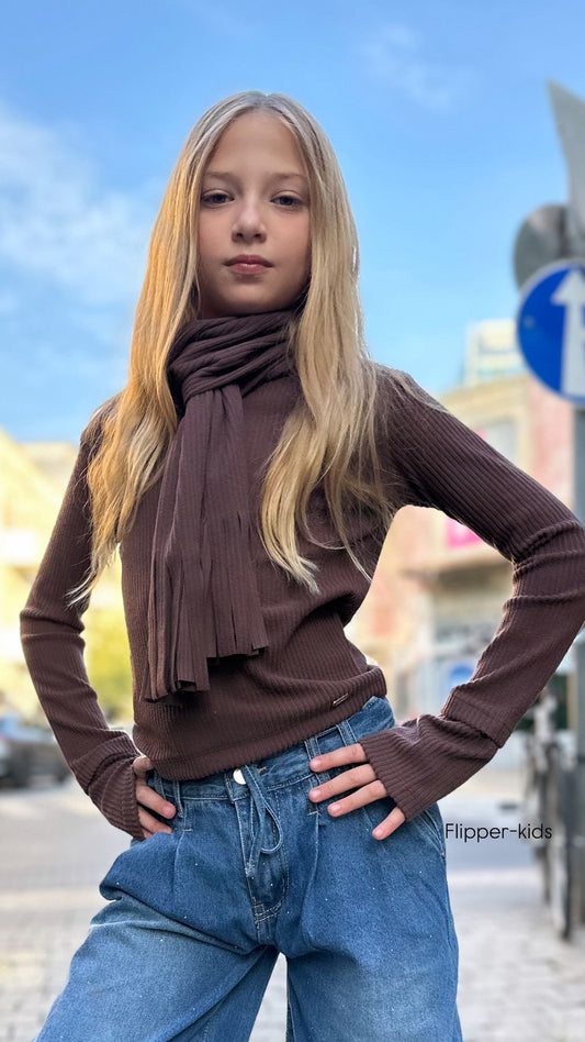 חולצה כפפה עם צעיף