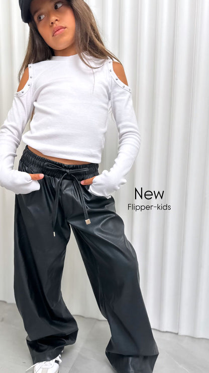 מכנס דמוי עור בגזרת בלון - Anne Kids Fashion