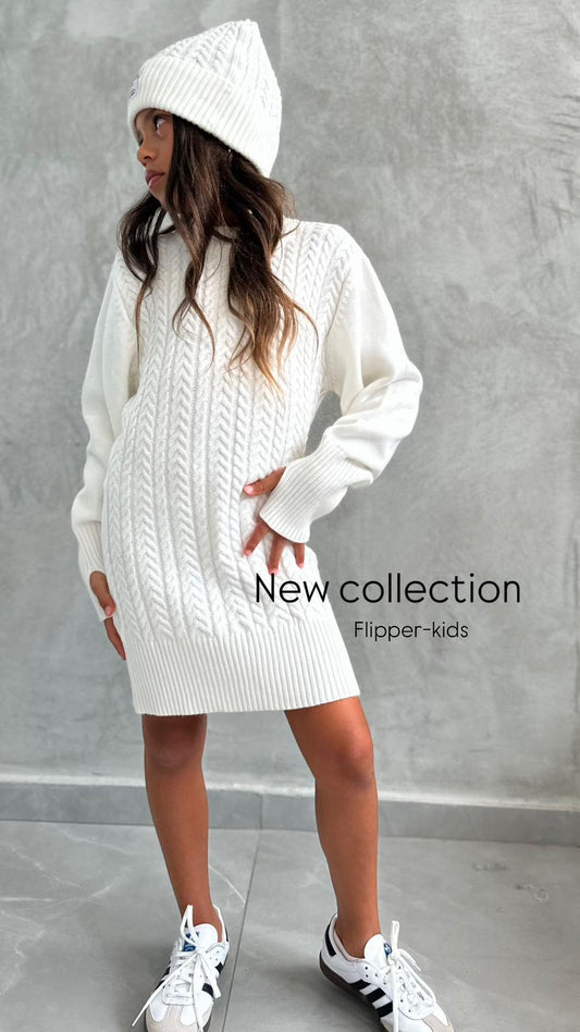 שמלת שריג צמות - Anne Kids Fashion