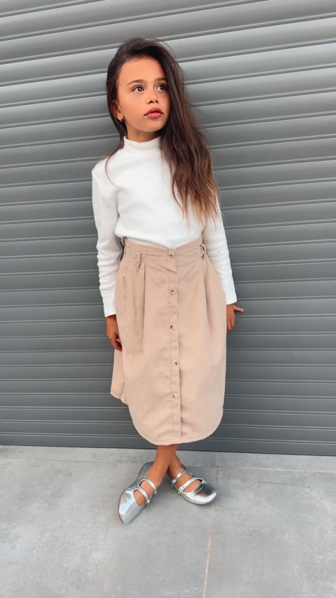 חצאית מקסי כפתורים/חלקה