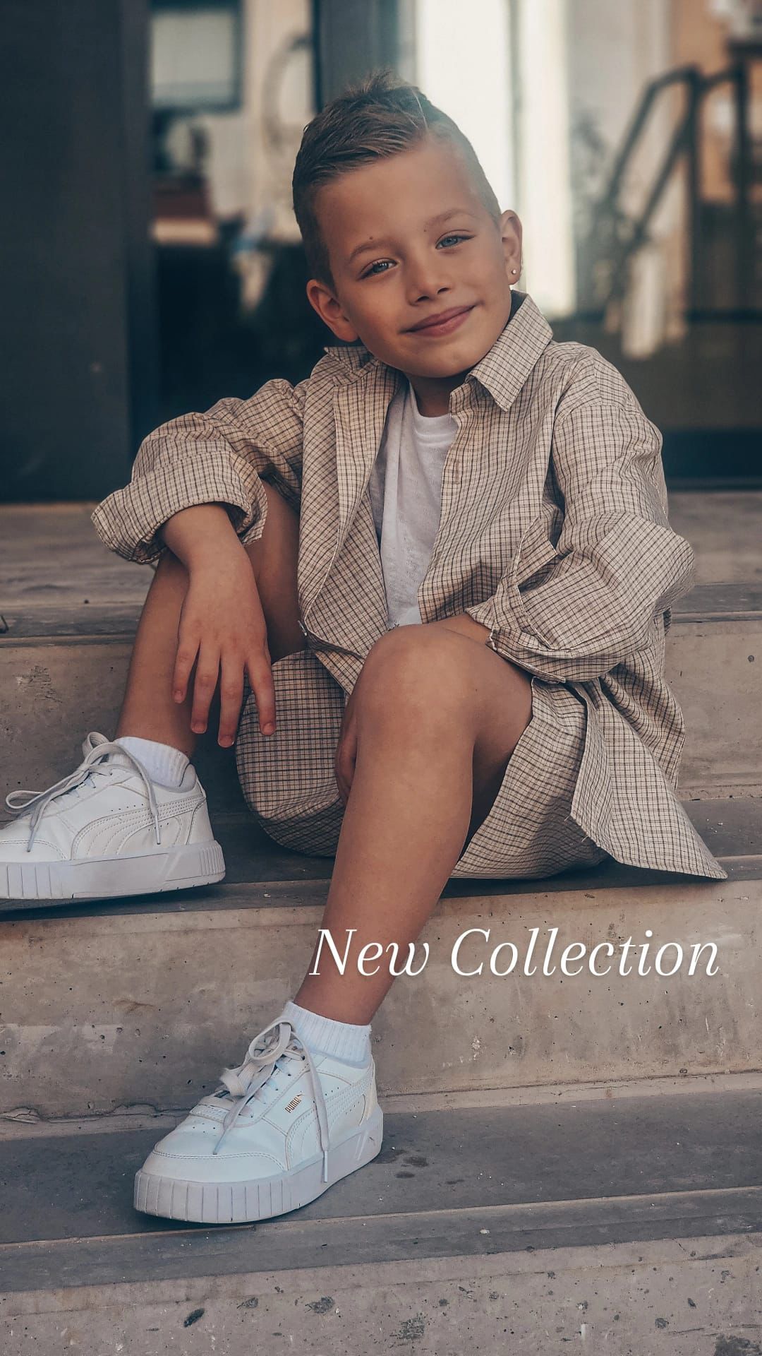 סט טריו בנים צבע חום