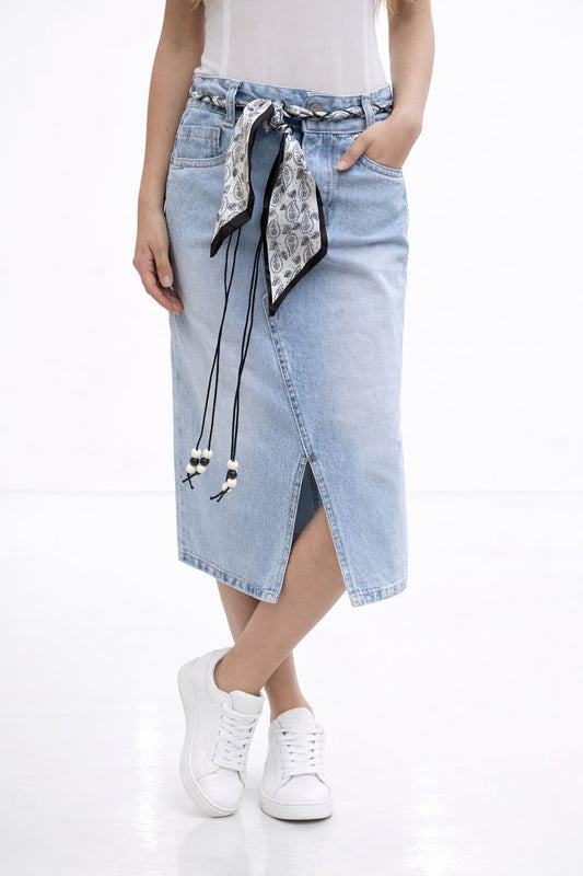 חצאית ג׳ינס  כולל חגורה