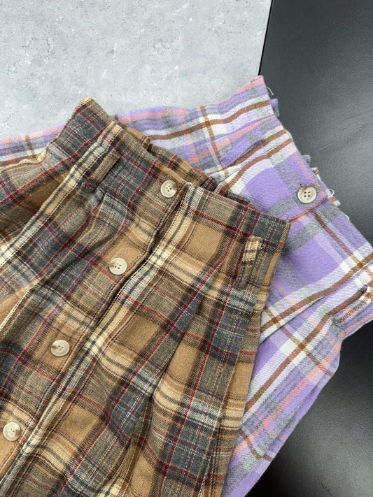 חצאית מקסי כפתורים/משובצת